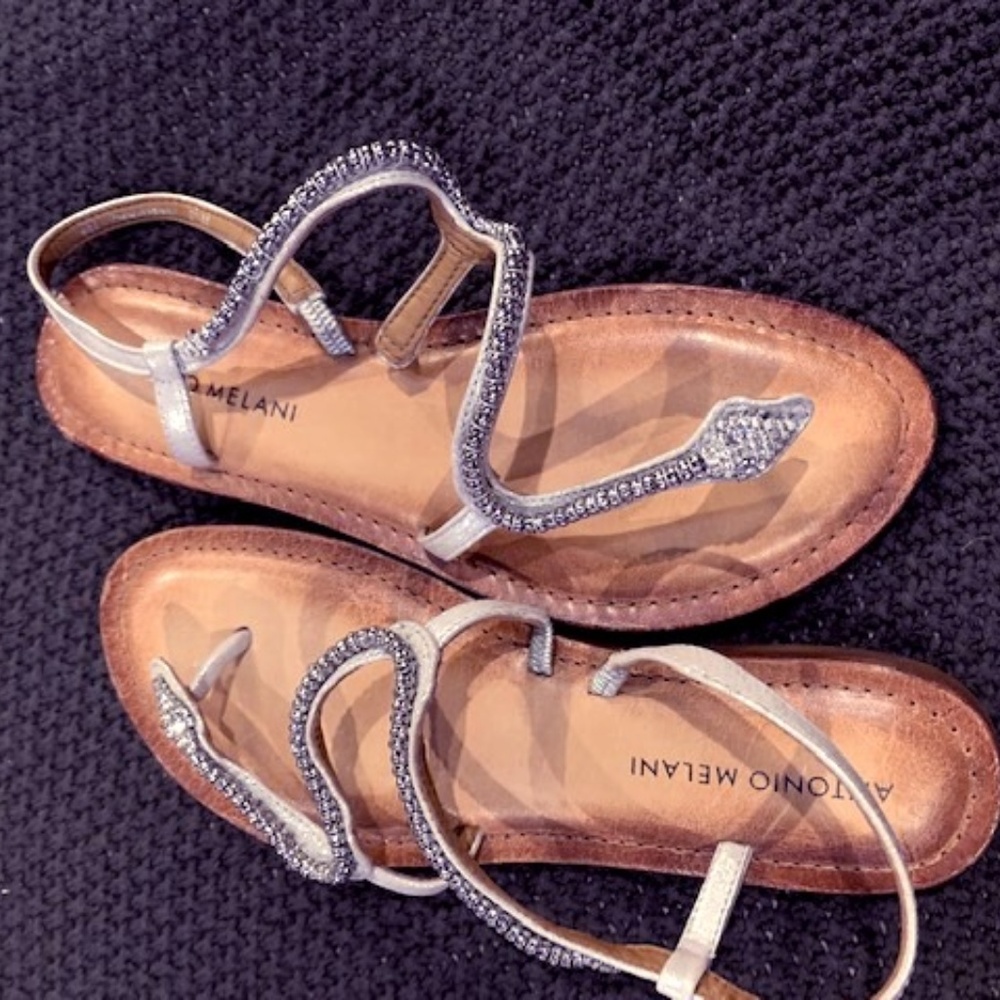 Antonio Melani Samantha Flat Snake Sandals